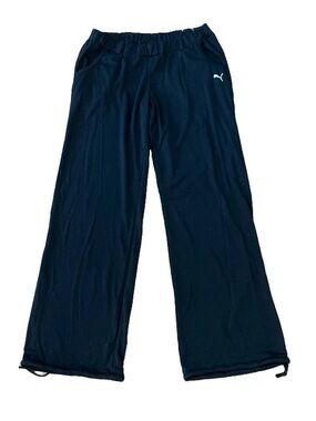 New Puma Women’s Work Out Lounge M Dry Cell Black Adjustable Wide Leg Or Joggers